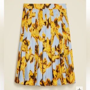 J. Crew Pleated knee-length skirt in drapey viscose twill